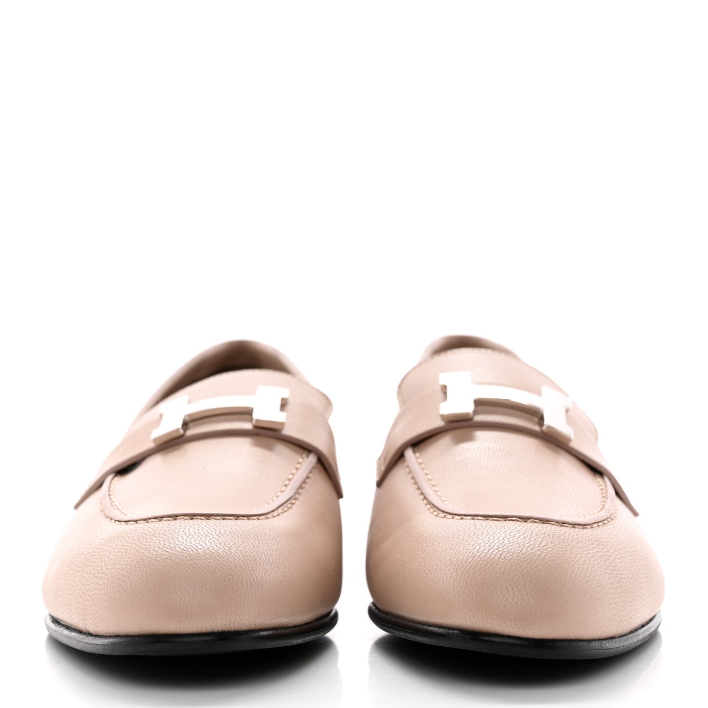 Goatskin Womens Paris Loafers 38 Beige Nude