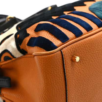 Burberry Calfskin Velvet Medium Milverton Satchel Copper Orange 12 of 15