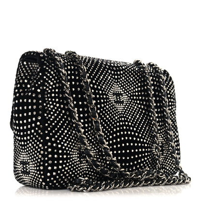Chanel Velvet Strass Evening Flap Bag Black Silver 2 of 10