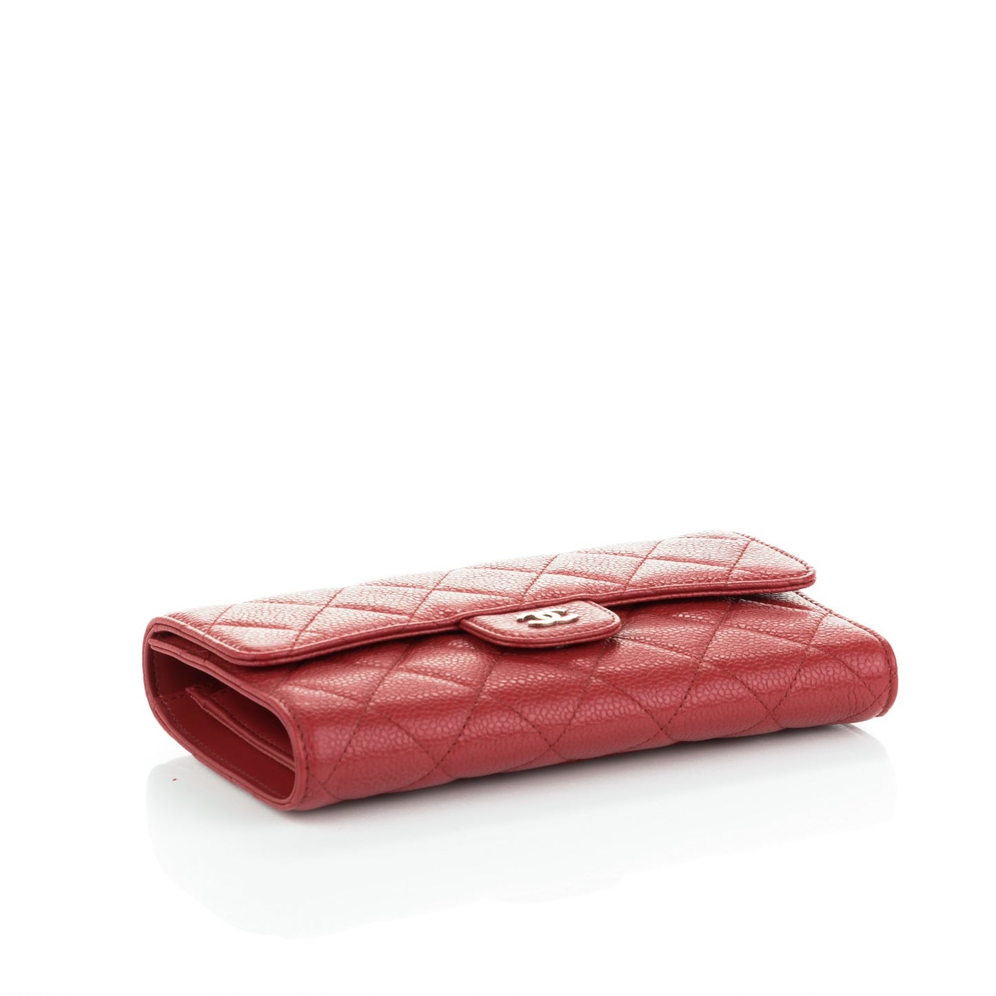 Caviar Quilted Large Flap Wallet Red
