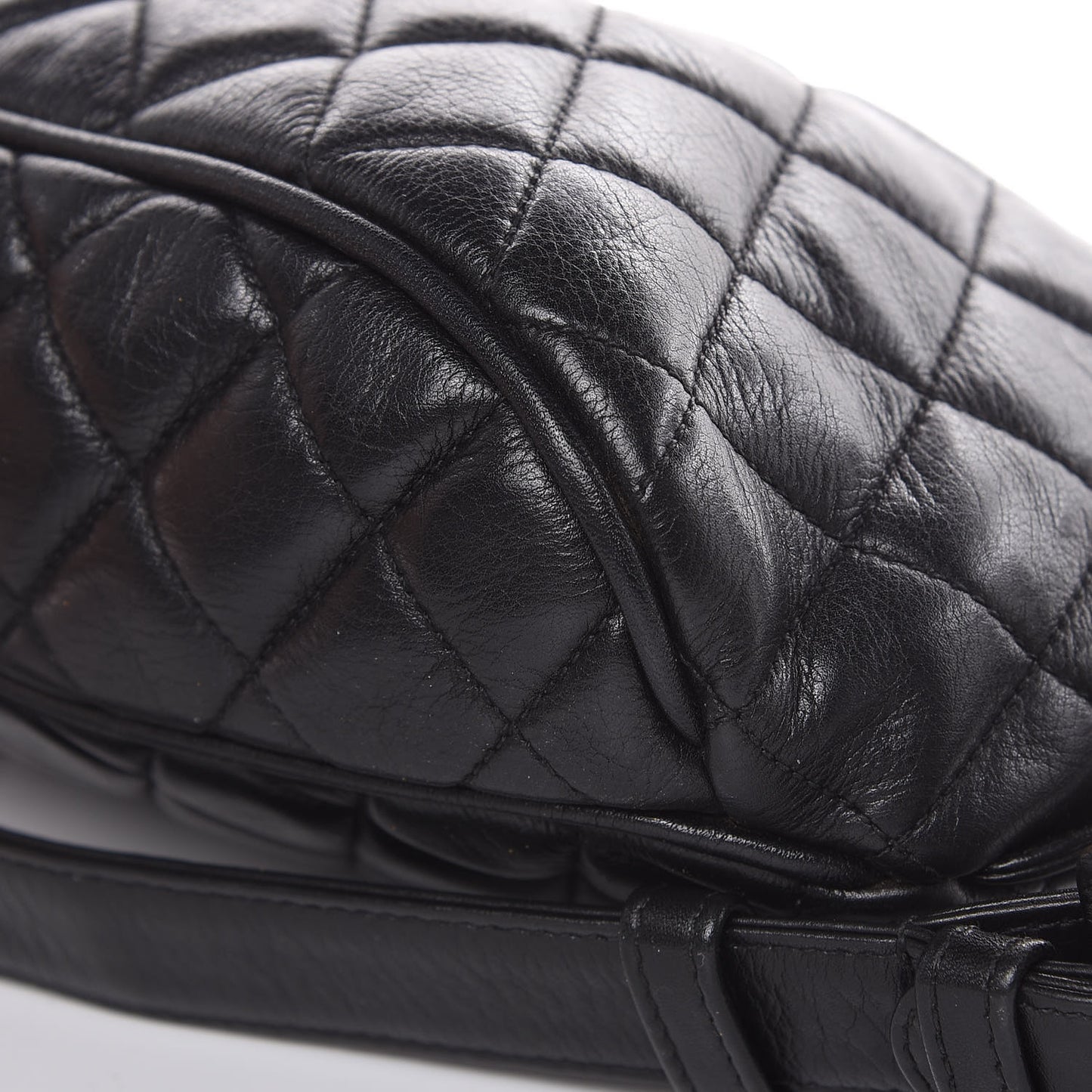 Calfskin Quilted Waist Bag Black