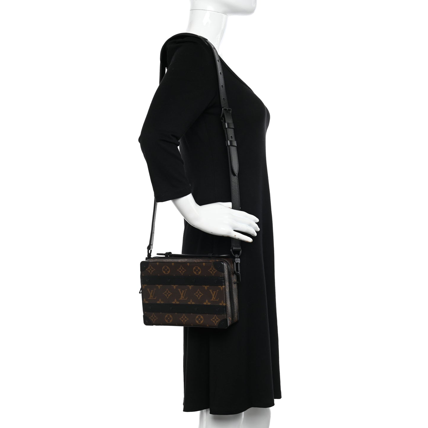 Monogram Macassar Handle Soft Trunk Black