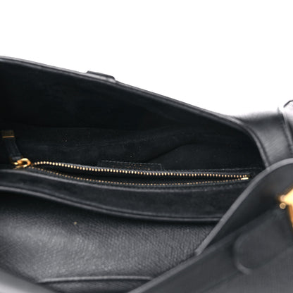 Christian Dior Grained Calfskin Saddle Bag Black 5 of 15