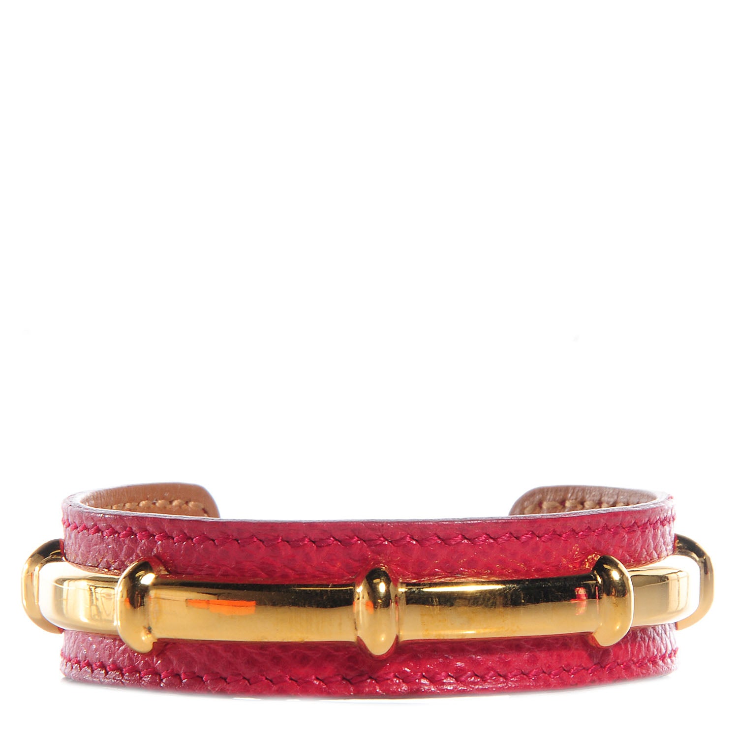 Hermes Courchevel Bamboo Bracelet Rouge Vif 1 of 6