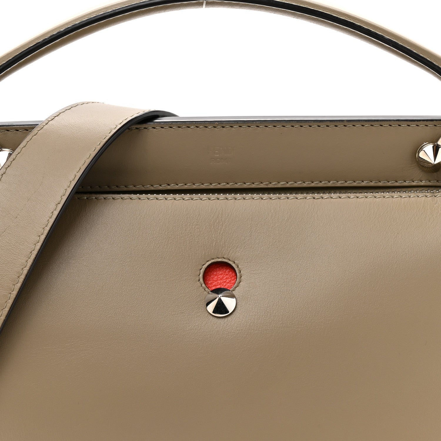 Fendi Vitello Baltico Dolce DotCom Satchel Tortora Papavero 9 of 15