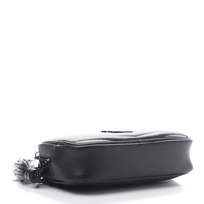 Saint Laurent Grain De Poudre Matelasse Monogram Mini Lou Camera Bag Black 4 of 11