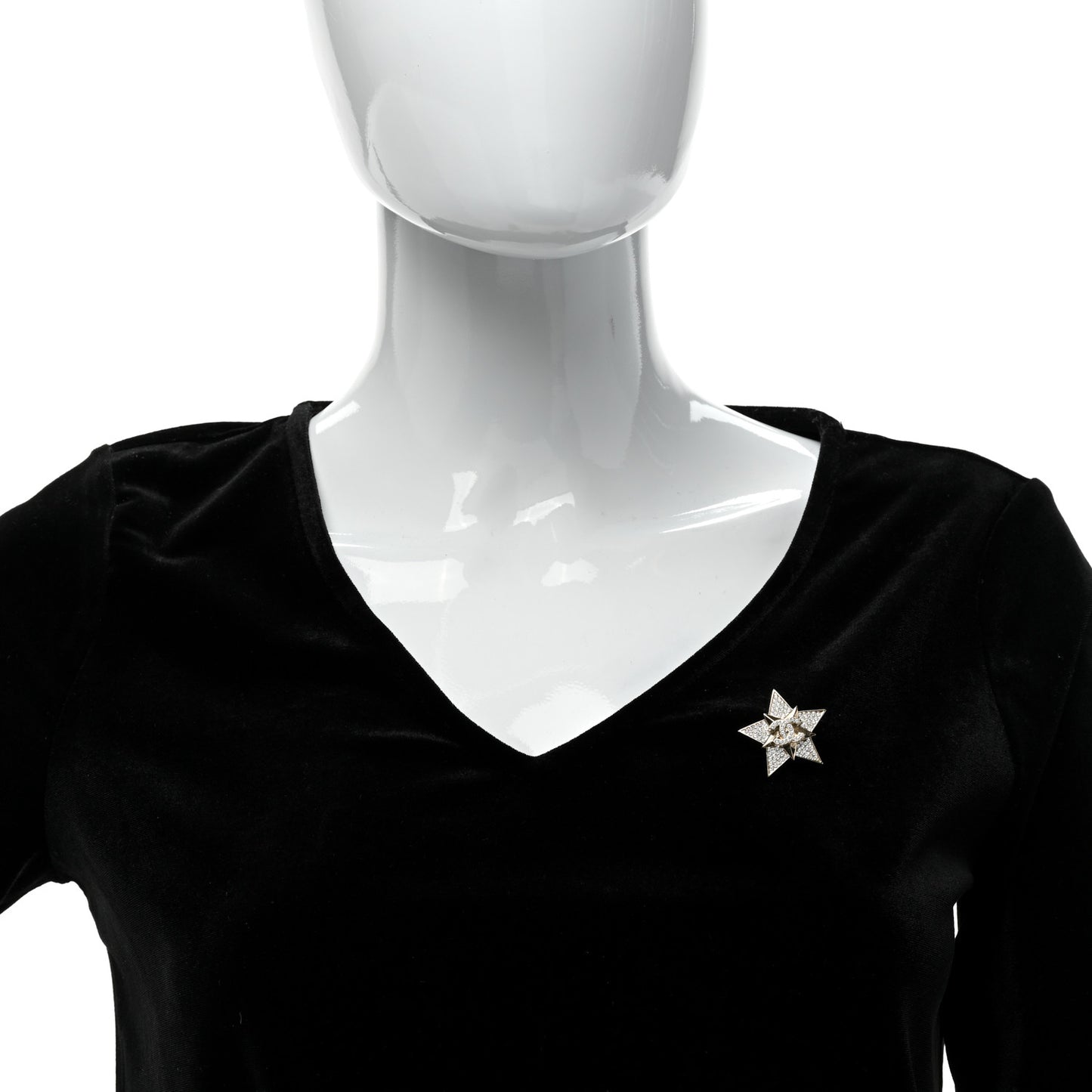 Crystal CC Star Brooch Gold