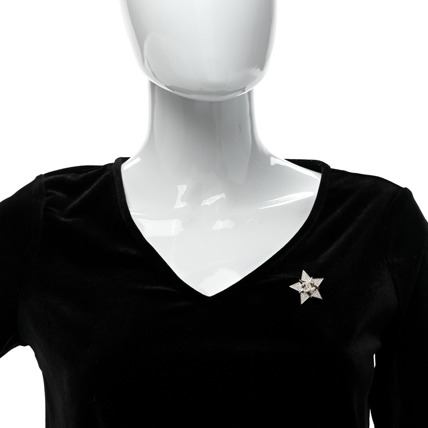 Chanel Crystal CC Star Brooch Gold 3 of 5