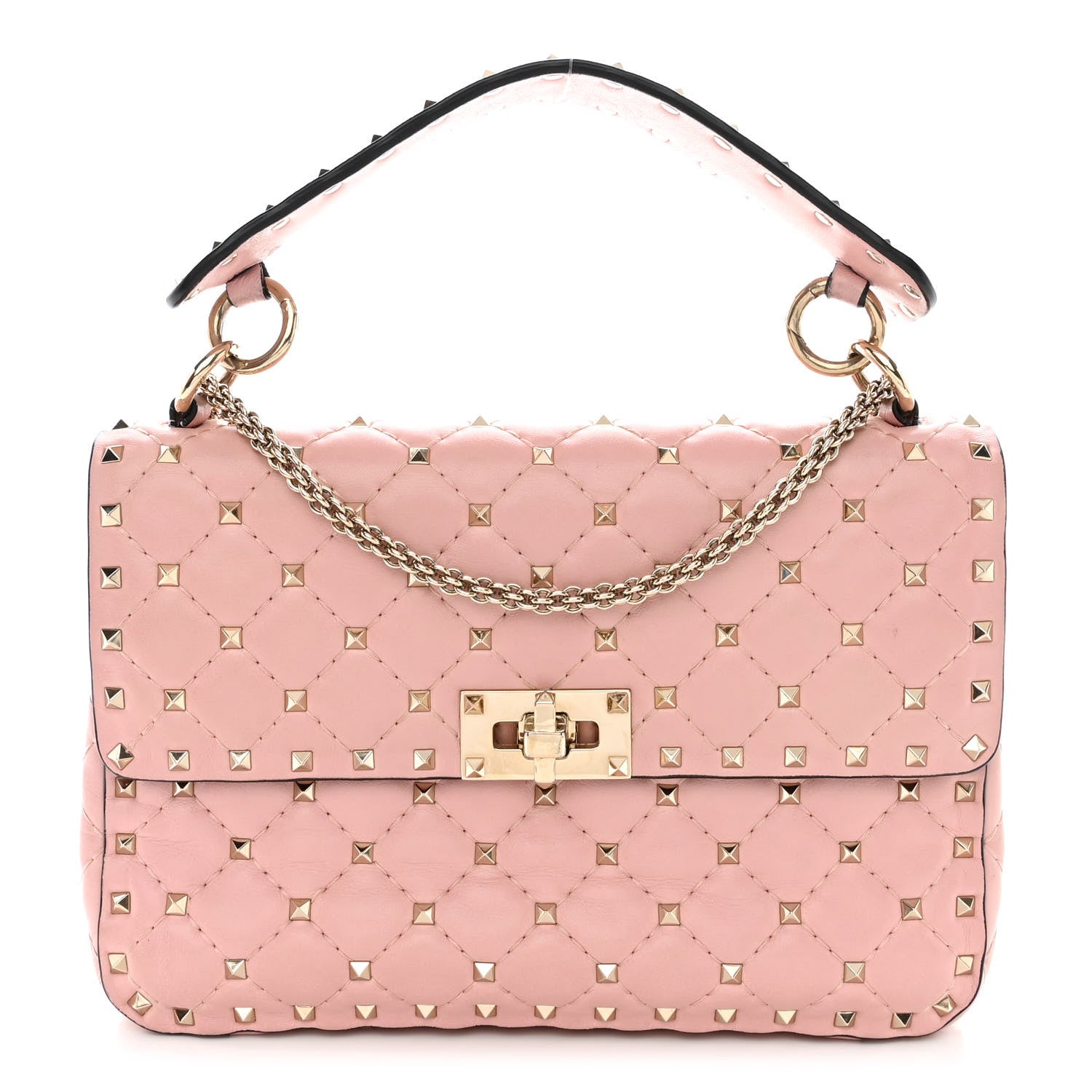 Valentino Garavani Nappa Medium Rockstud Spike Shoulder Bag Water Rose 1 of 17