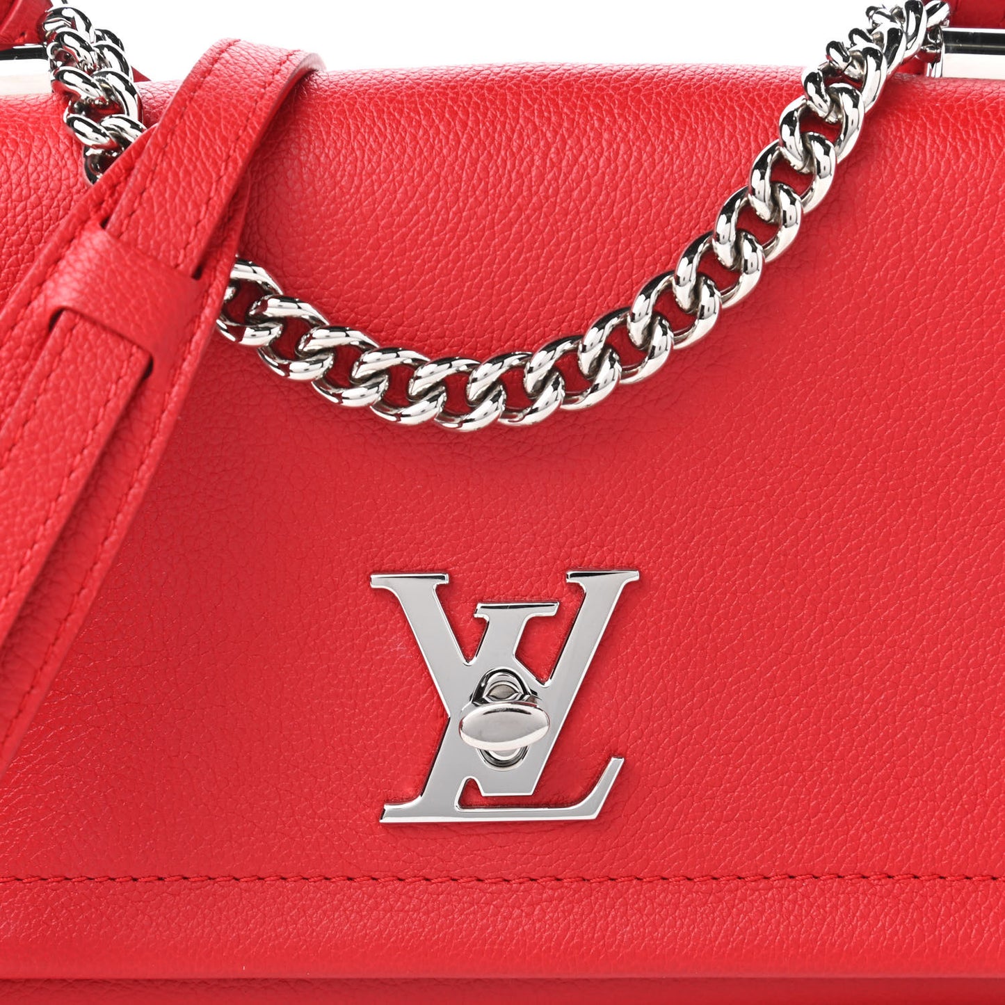 Calfskin Lockme II Chain Bag BB Rubis