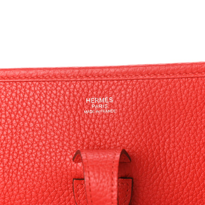 Hermes Taurillon Clemence Evelyne III PM Rouge Tomate 6 of 10