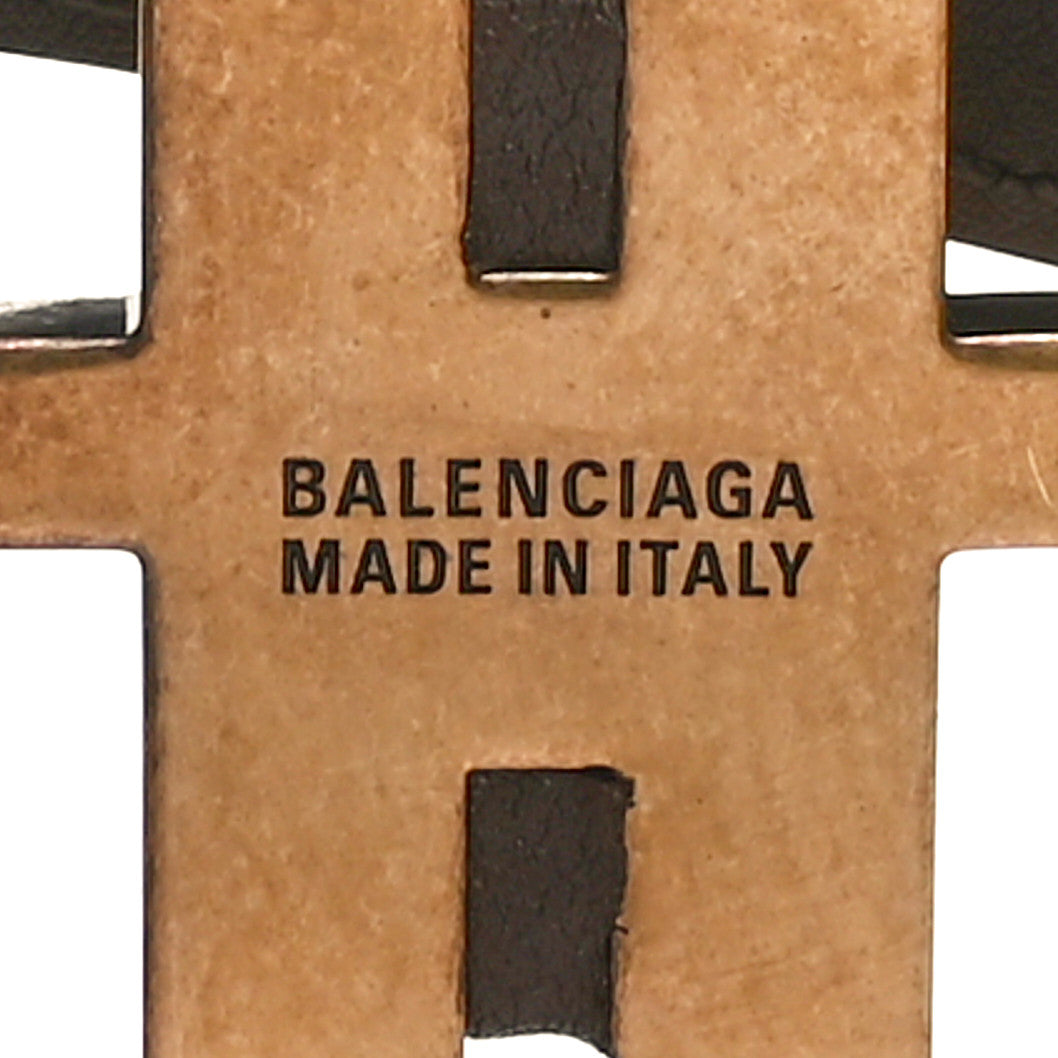 X BALENCIAGA BB Supreme Monogram 40mm Belt 75 30 Beige Ebony Dark Brown