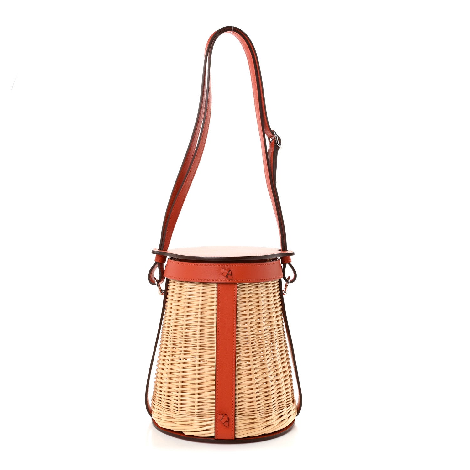 Hermes Swift Wicker Sac Farming Picnic Bag Naturel Terre Battue 1 of 9