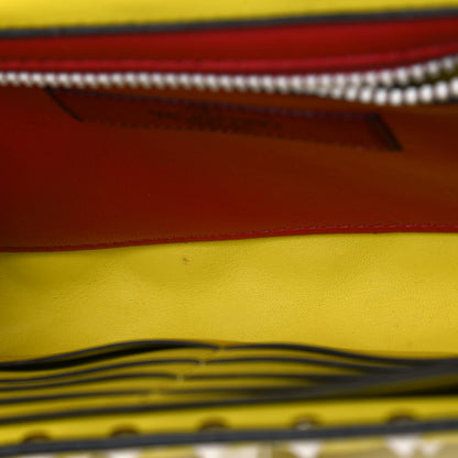 Valentino Garavani Lambskin Free Rockstud Spike Wallet On Chain Light Yellow 6 of 6