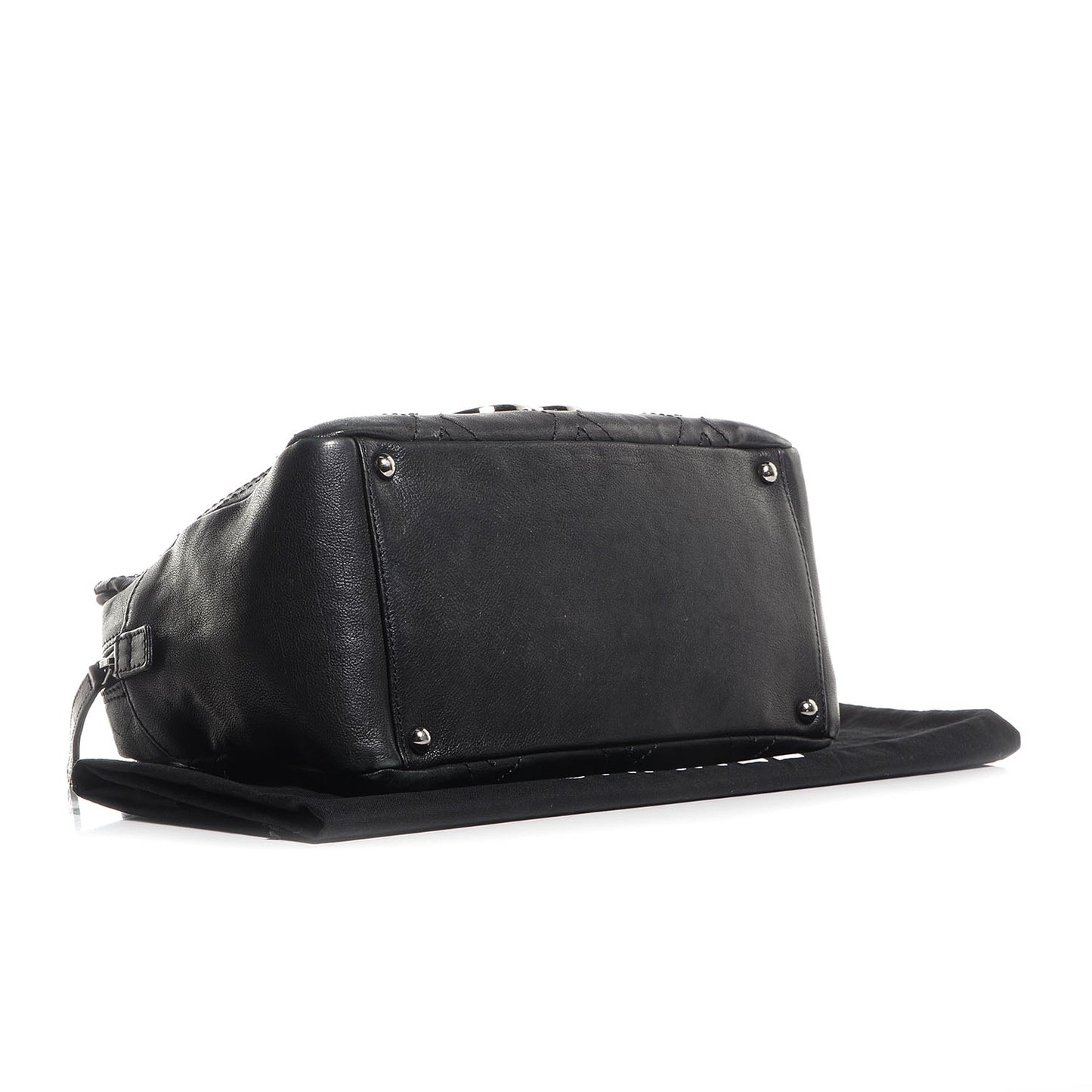 Calfskin Small Diamond Stitch Tote Black