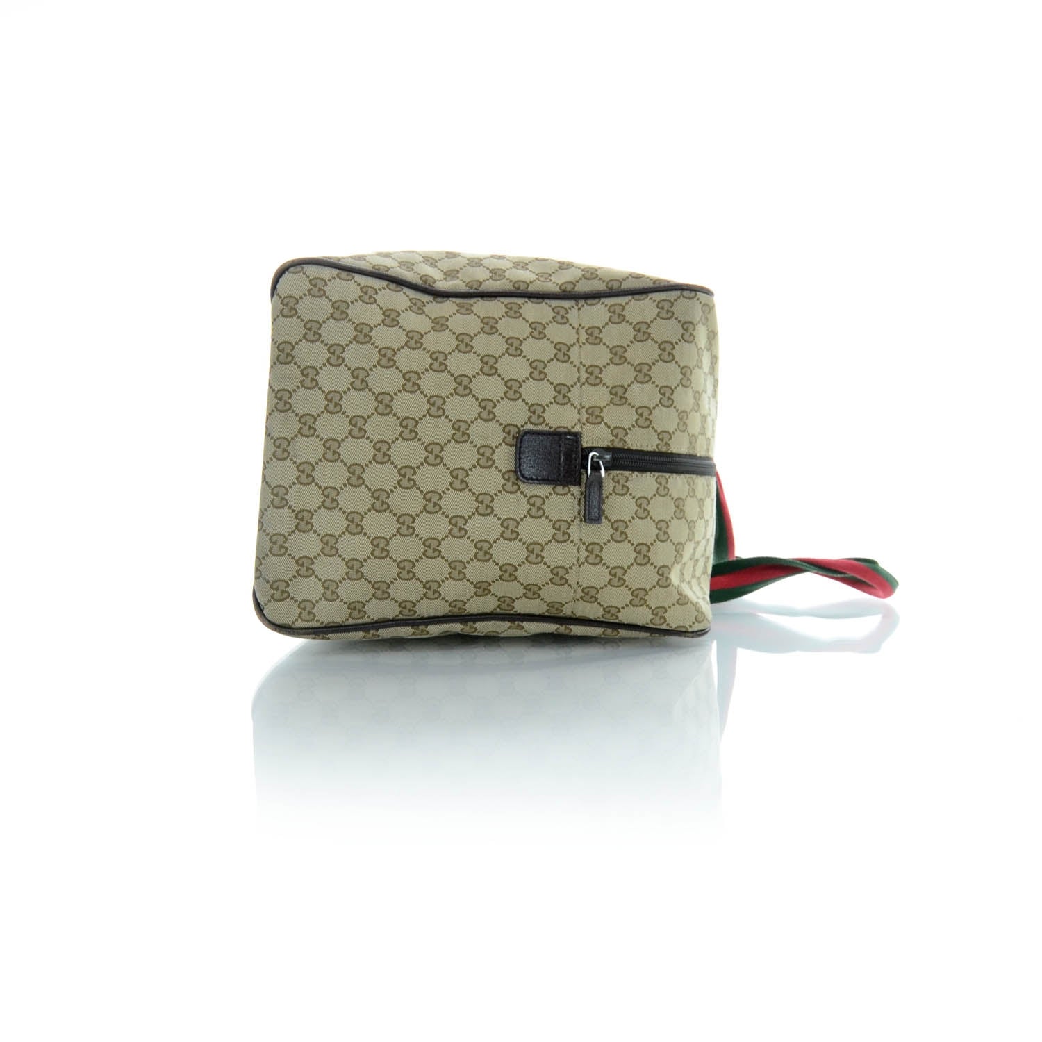 Gucci GG Monogram Web Large Collapsible Carry On Duffle Beige Brown 6 of 11