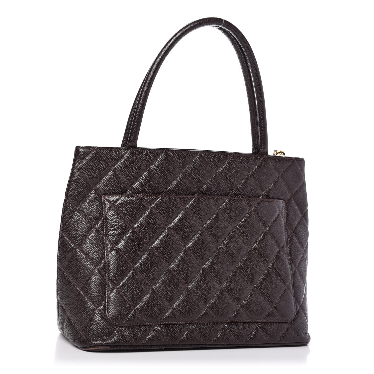 Chanel Caviar Quilted Medallion Tote Dark Brown 3 of 11