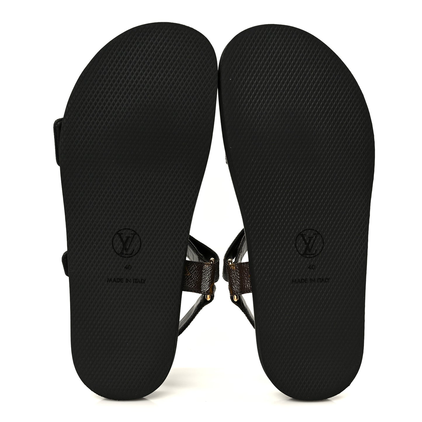 Monogram LV Sunset Comfort Flat Sandals 40 Cacao Brown