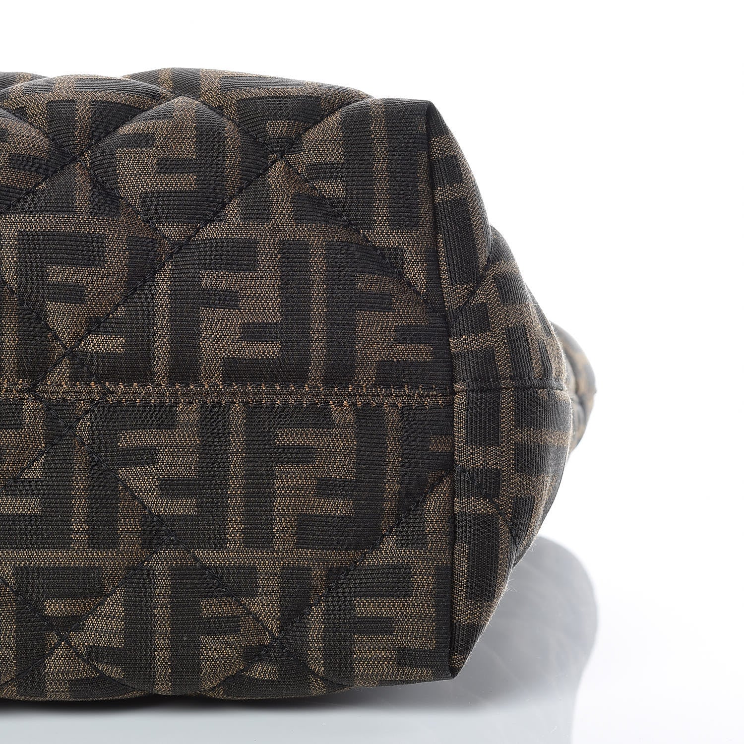 Fendi Zucca Quilted Medium Roll Tote Tobacco Black 7 of 10