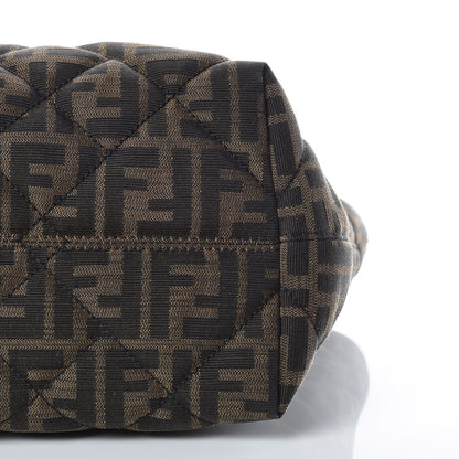 Fendi Zucca Quilted Medium Roll Tote Tobacco Black 7 of 10