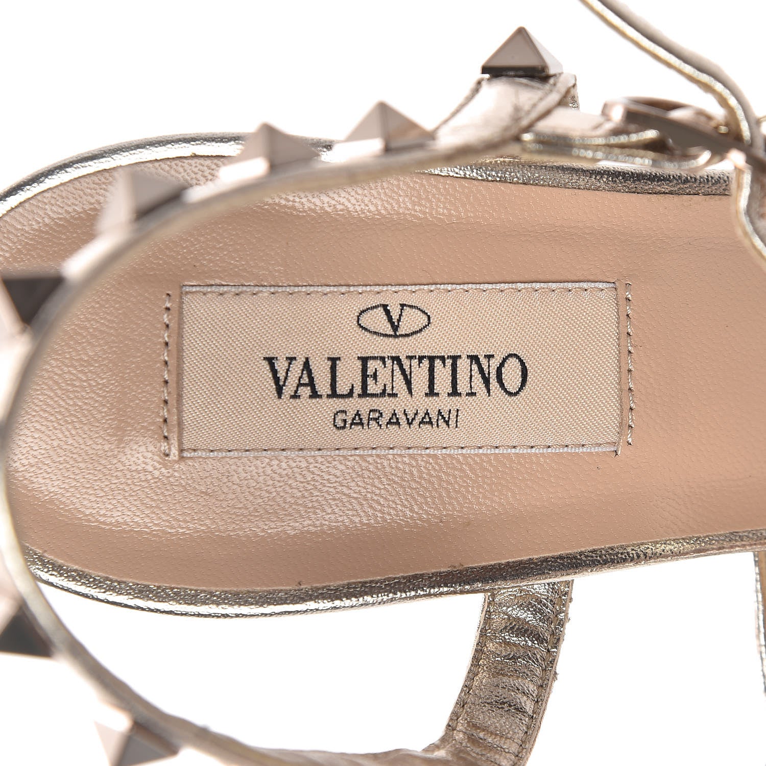 Valentino Garavani Metallic Nappa Rockstud Gladiator 105mm Sandals 38.5 Platino 6 of 8