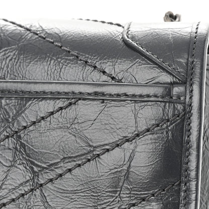 Saint Laurent Crinkled Calfskin Matelasse Monogram Niki Chain Wallet Fog 11 of 12