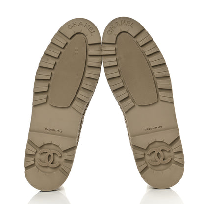 Chanel Calfskin CC Turnlock Lace Up Boots 41 Beige 5 of 8