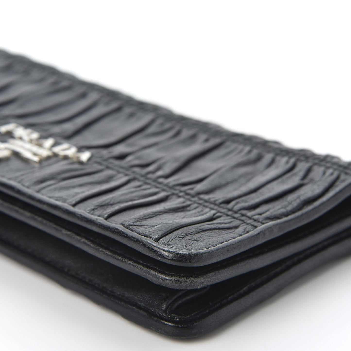 Nappa Gaufre Wallet On Chain Black