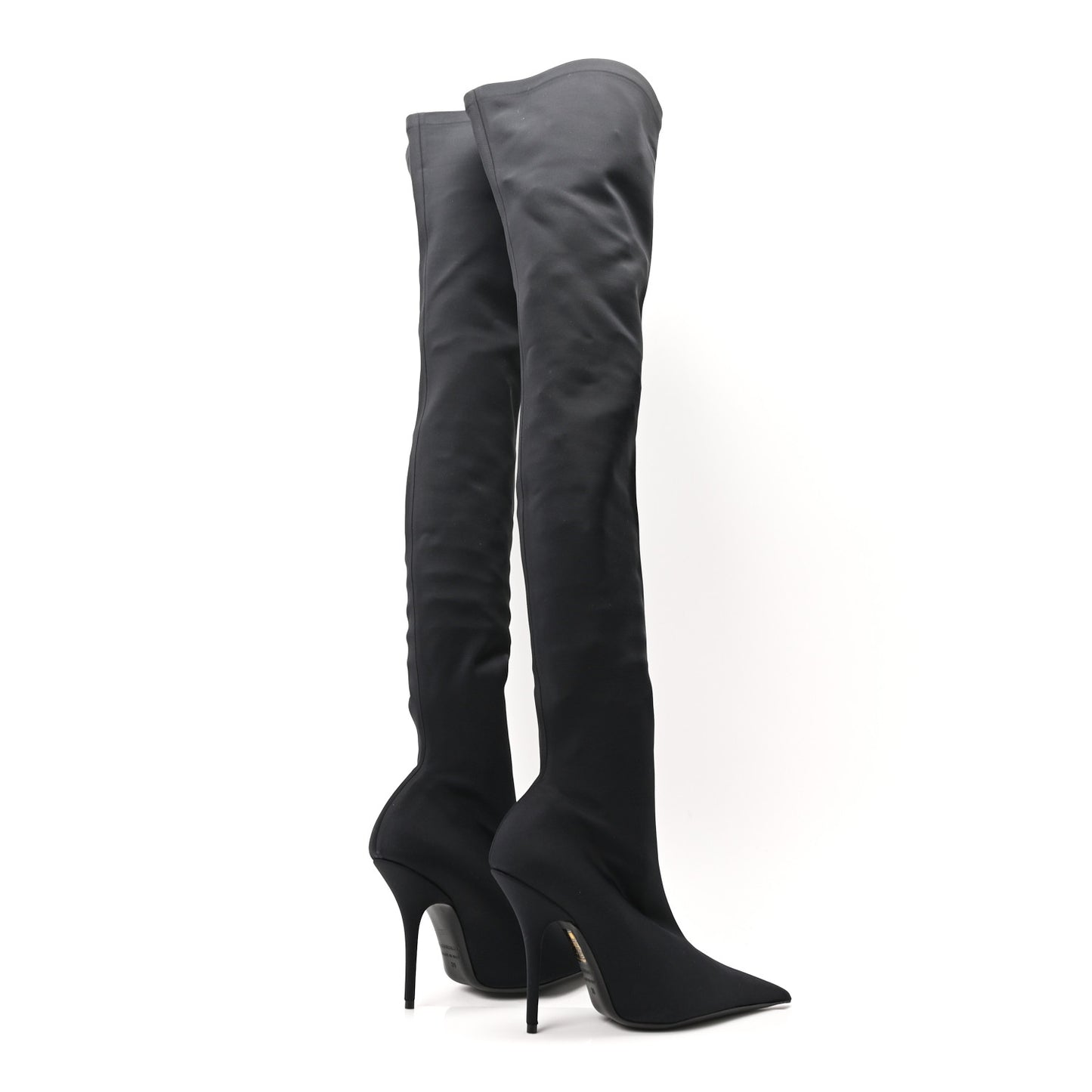 Spandex Pointed Toe Knife Thigh High Boots 39 Black