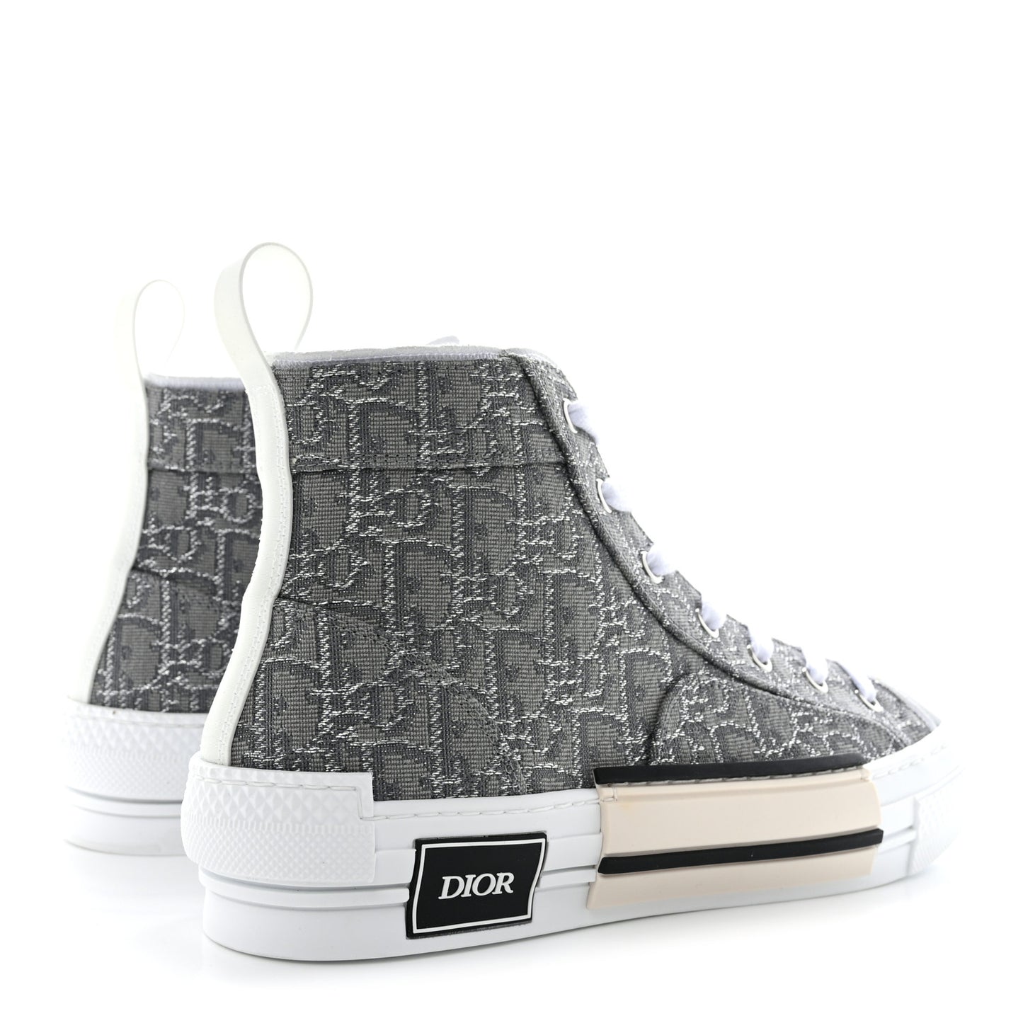 Metallic Oblique Jacquard Mens B23 High Top Sneakers 42 Grey