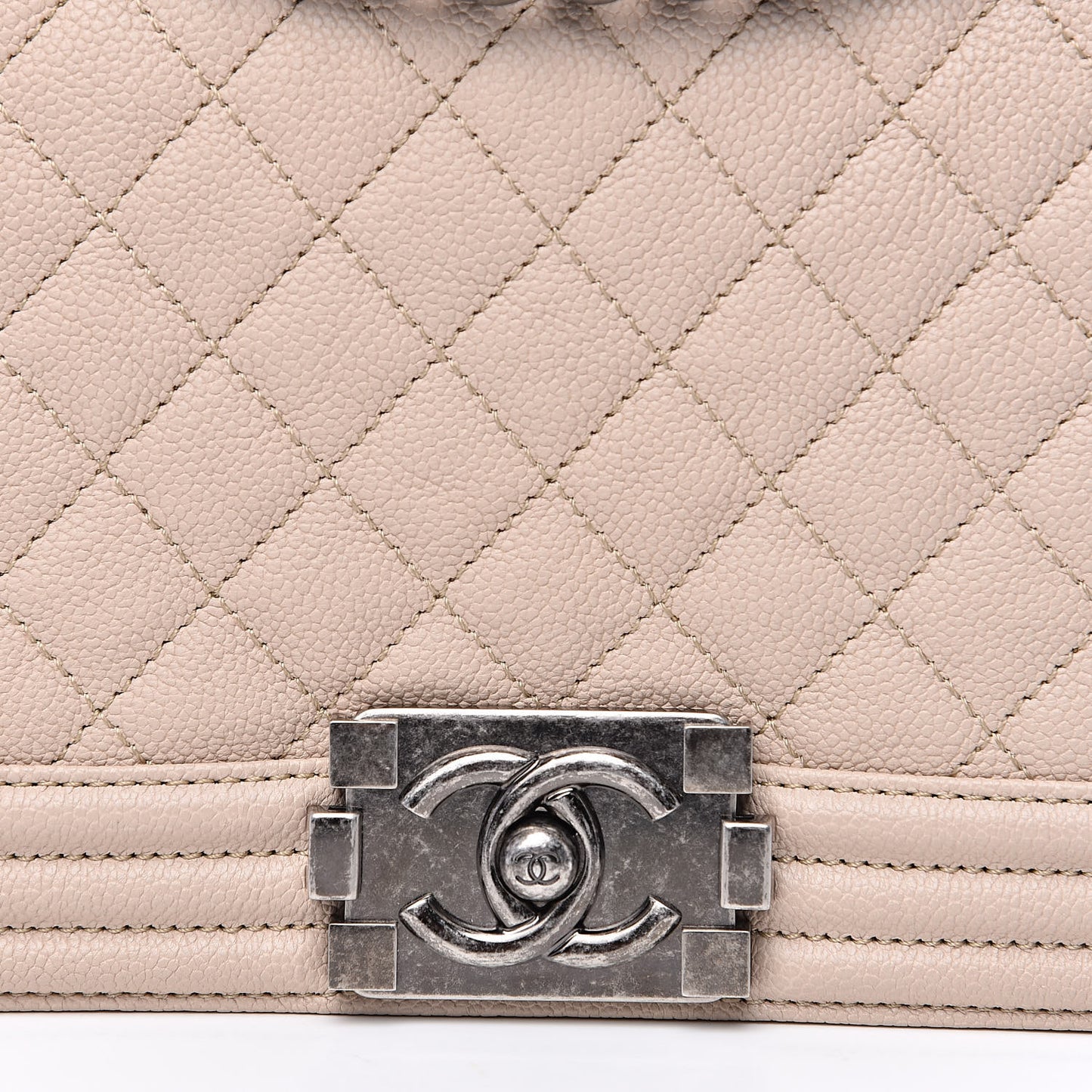 Caviar Quilted Medium Boy Flap Dark Beige