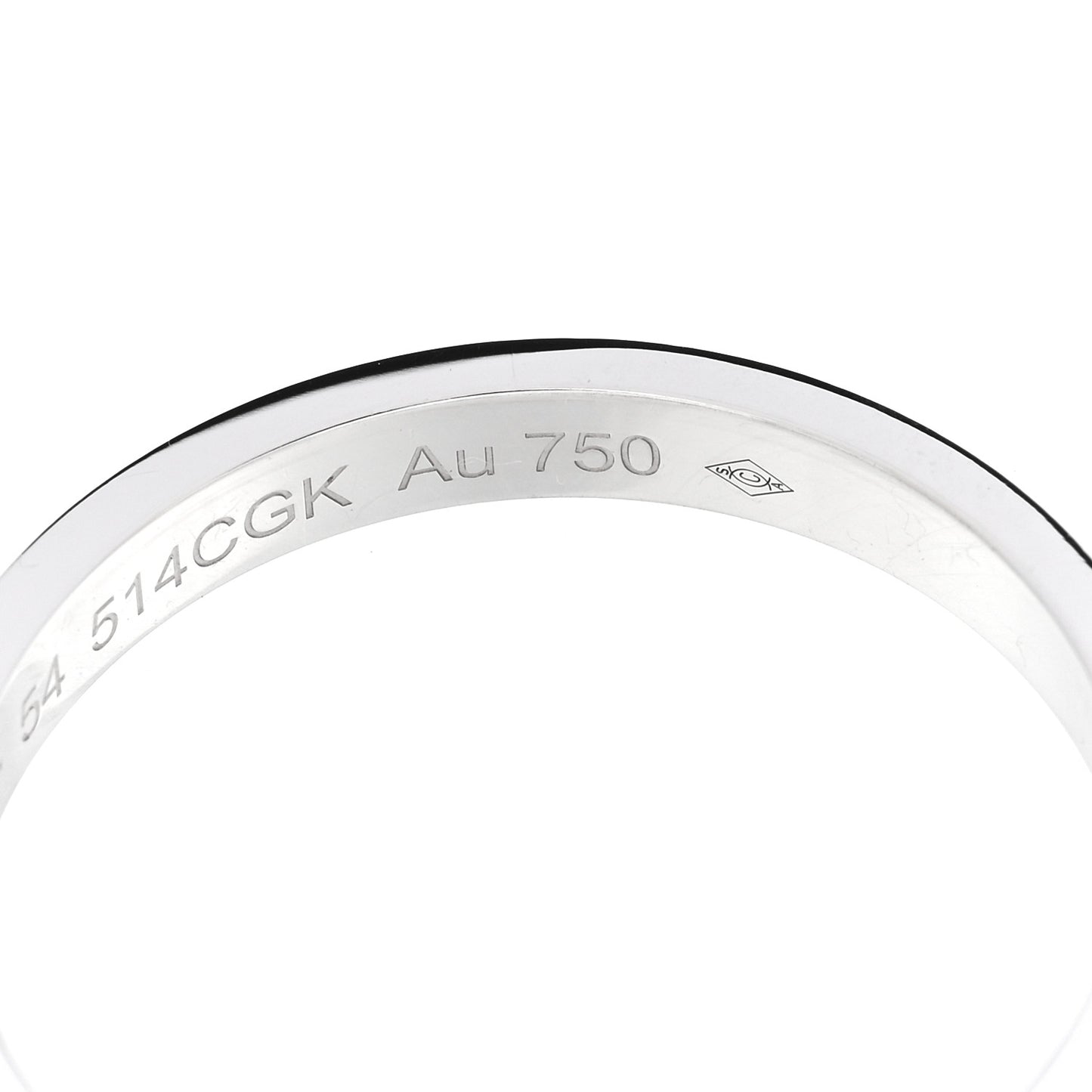 18K White Gold Diamond 2.6mm LOVE Paved Band Ring 54 6.75