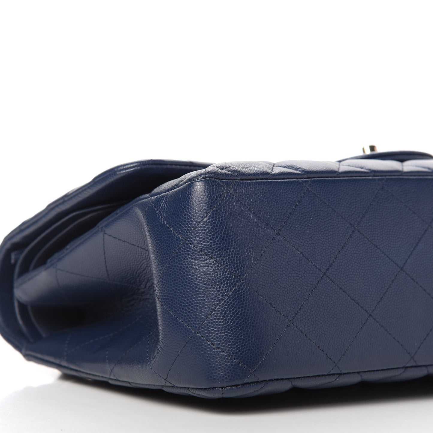 Caviar Quilted Jumbo Double Flap Blue