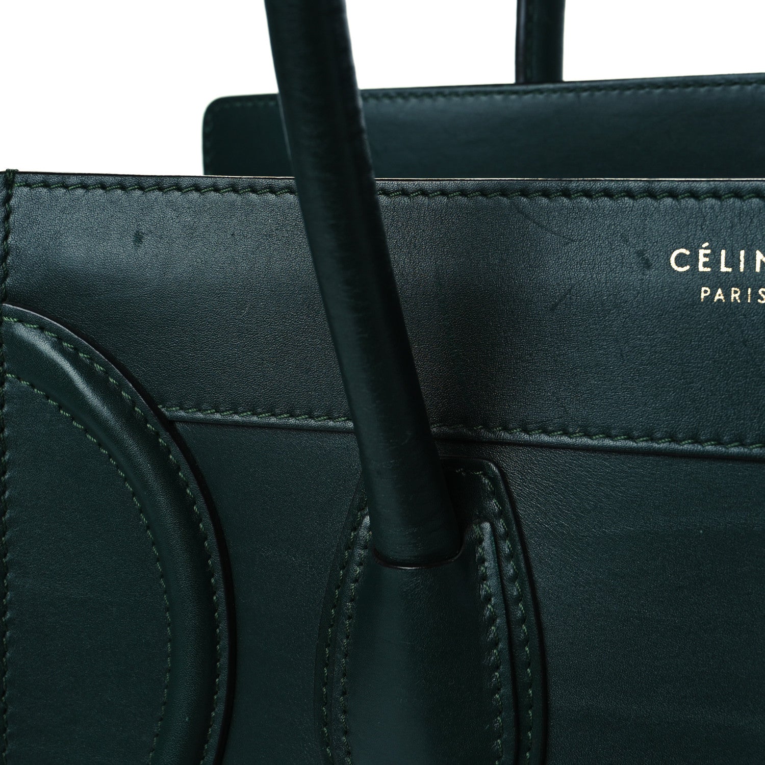 Celine Smooth Calfskin Mini Luggage Emerald 17 of 18