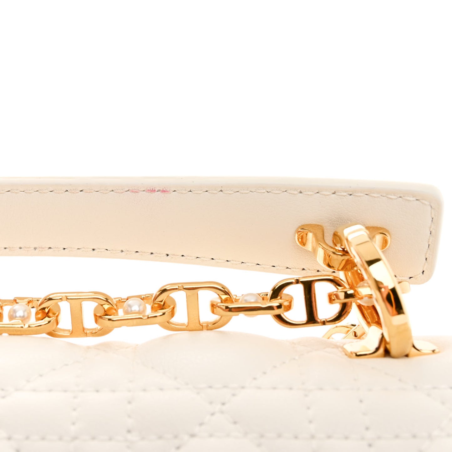 Lambskin Cannage Small Jolie Top Handle Bag Latte