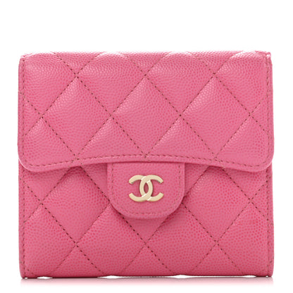 Chanel Caviar Quilted Compact Flap Wallet Pink 1 of 11