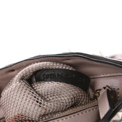 Valentino Garavani Vitello Rockstud Lattice Mesh Mini Crossbody Poudre 9 of 10