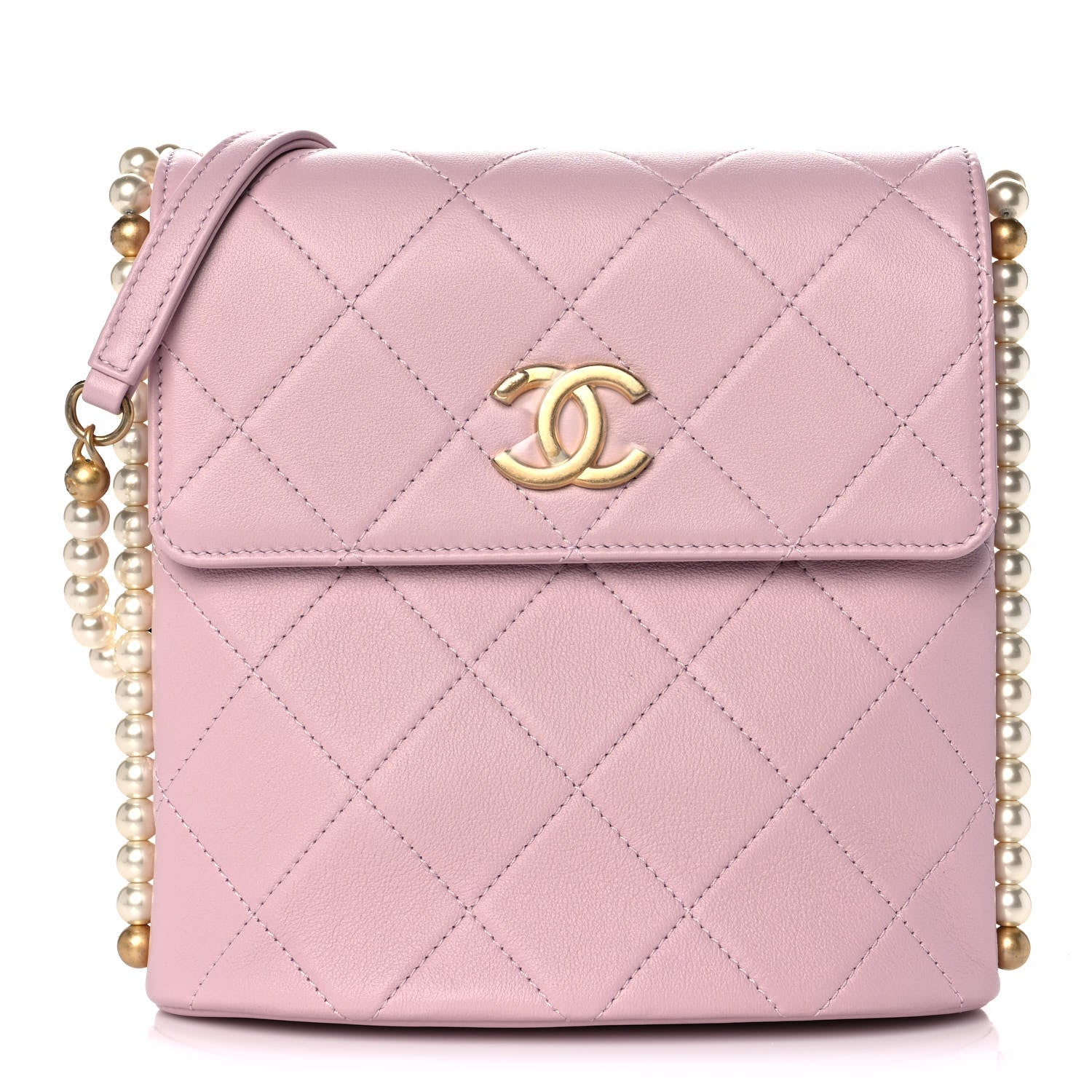Chanel Calfskin Quilted Pearl Small About Pearls Hobo Bag Light Pink 1 of 12