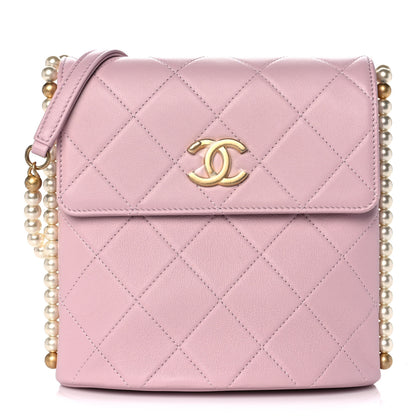 Chanel Calfskin Quilted Pearl Small About Pearls Hobo Bag Light Pink 1 of 12