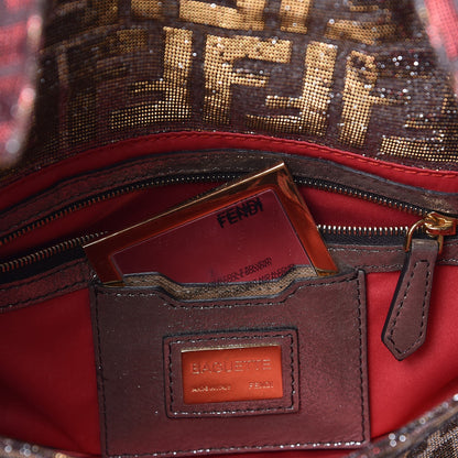 Fendi Metallic Lurex Zucca Baguette Tobacco Gold 8 of 9