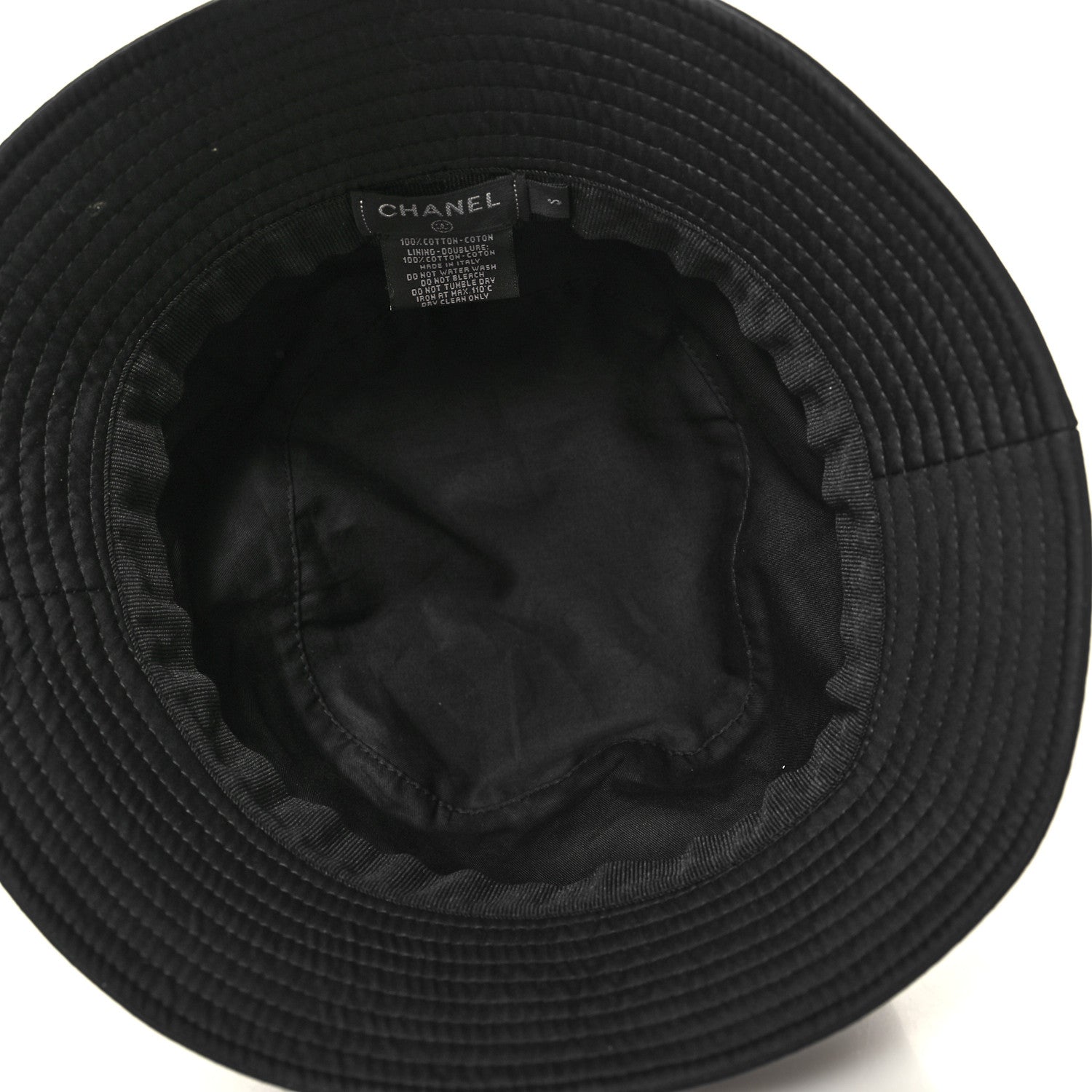 Chanel Cotton CC Bucket Hat S Black 7 of 8