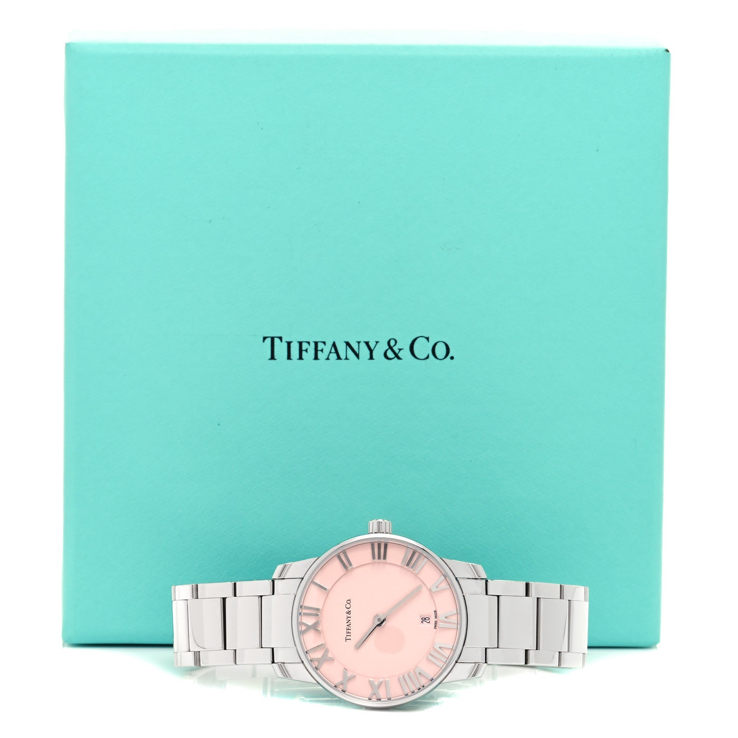 Tiffany Stainless Steel 29mm Atlas 2-Hand Quartz Watch Pink 5 of 5