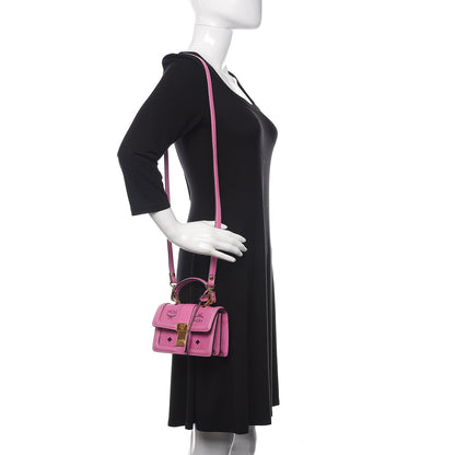 MCM Visetos Mini Tracey Satchel Pink 2 of 8