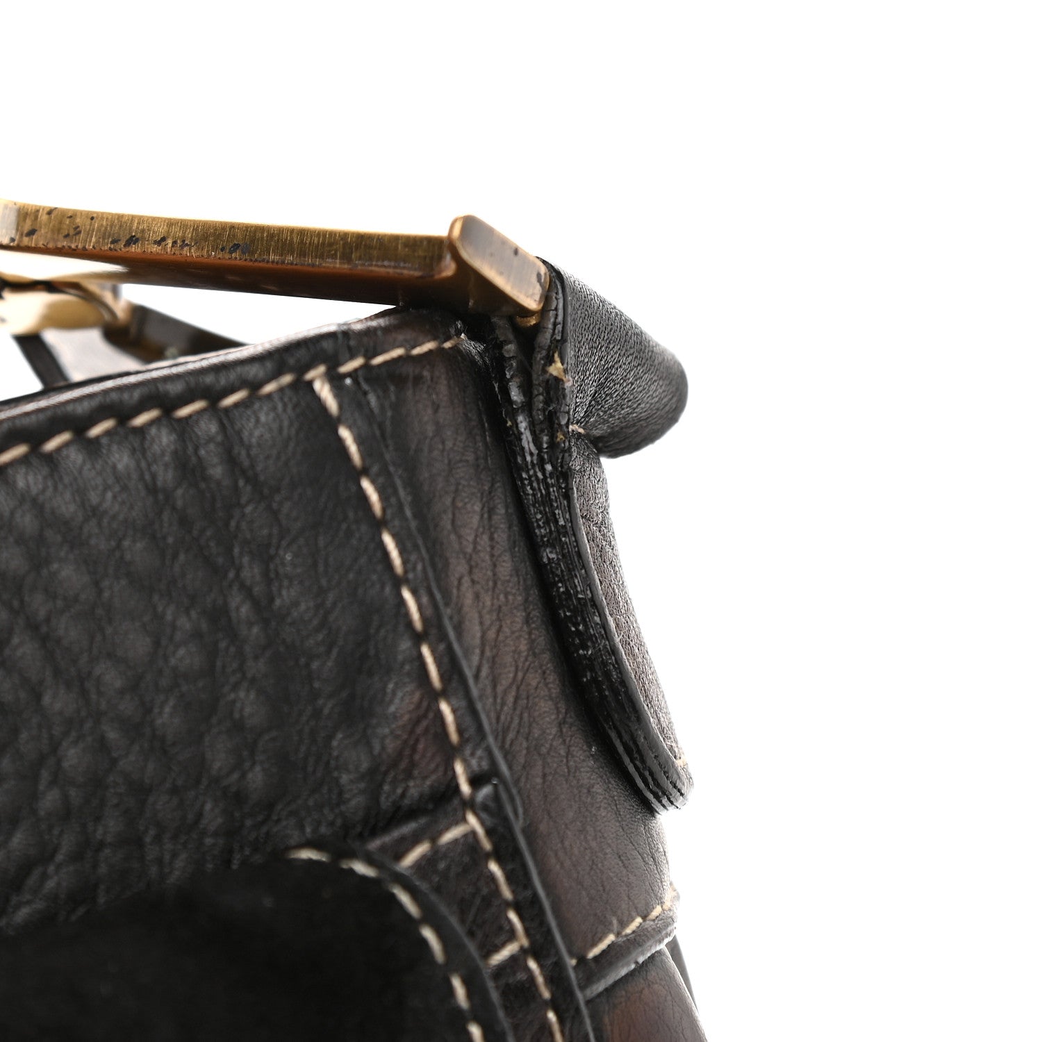Christian Dior Metallic Calfskin Baudrier Saddle Bag Brown 12 of 13