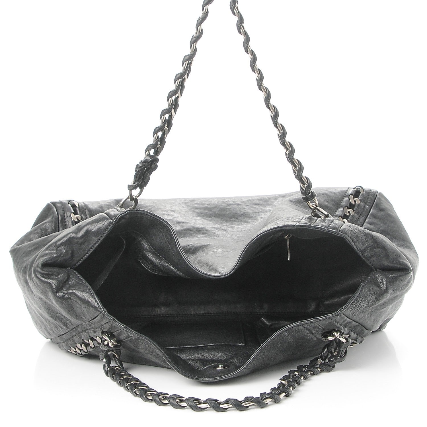 Chanel Glazed Calfskin East West Modern Chain Tote Black 5 of 9