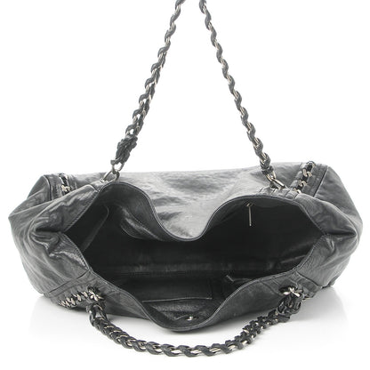 Chanel Glazed Calfskin East West Modern Chain Tote Black 5 of 9