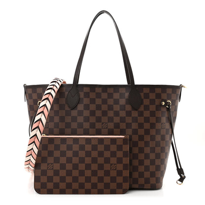 Louis Vuitton Damier Ebene Braided Neverfull MM Pink 3 of 10