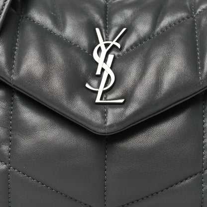 Saint Laurent Lambskin Quilted Toy Loulou Puffer Monogram Chain Satchel Storm 8 of 10