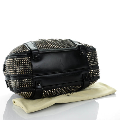 Burberry Prorsum Calfskin Studded Knight Satchel Black 4 of 8