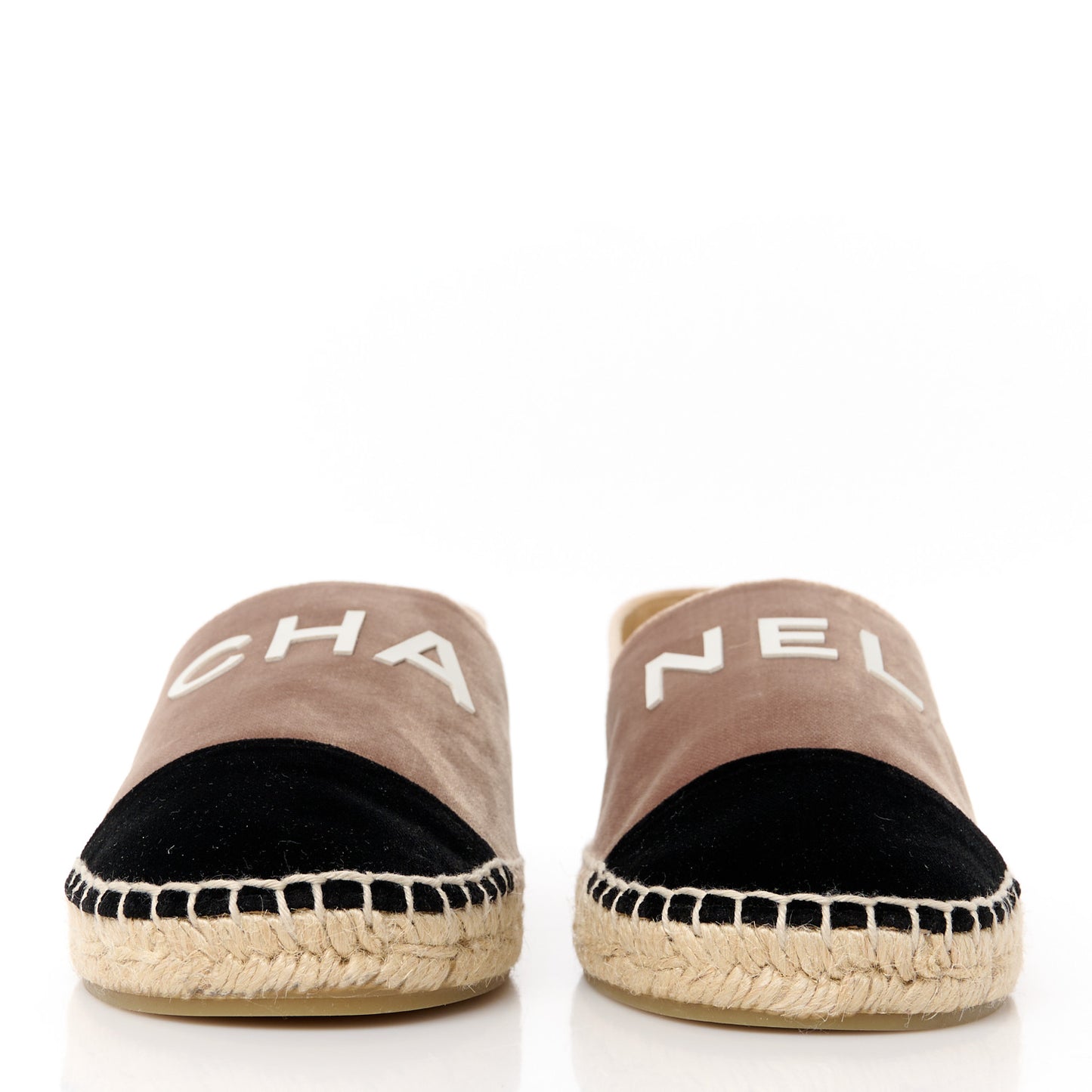 Velvet Logo Espadrilles 38 Beige Black